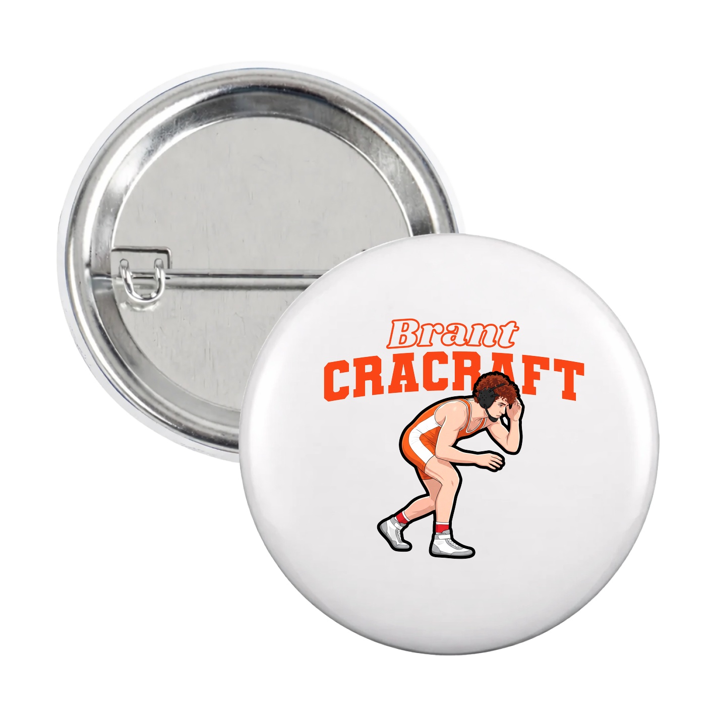 Game Day Button — Name Arch in White