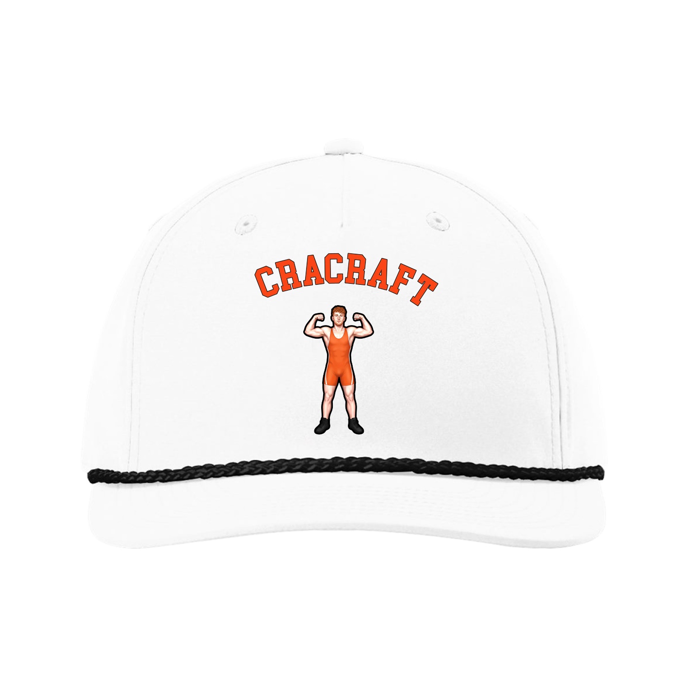 Five-Panel Classic Rope Cap — Shirsey Arch in White