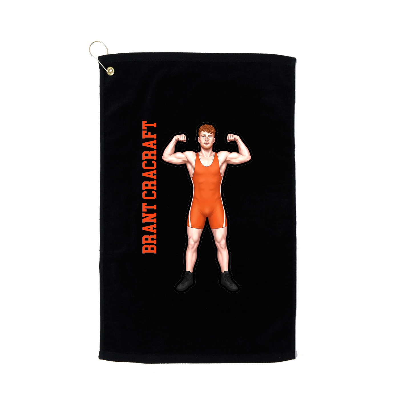 Golf Towel — Name Vertical in Black