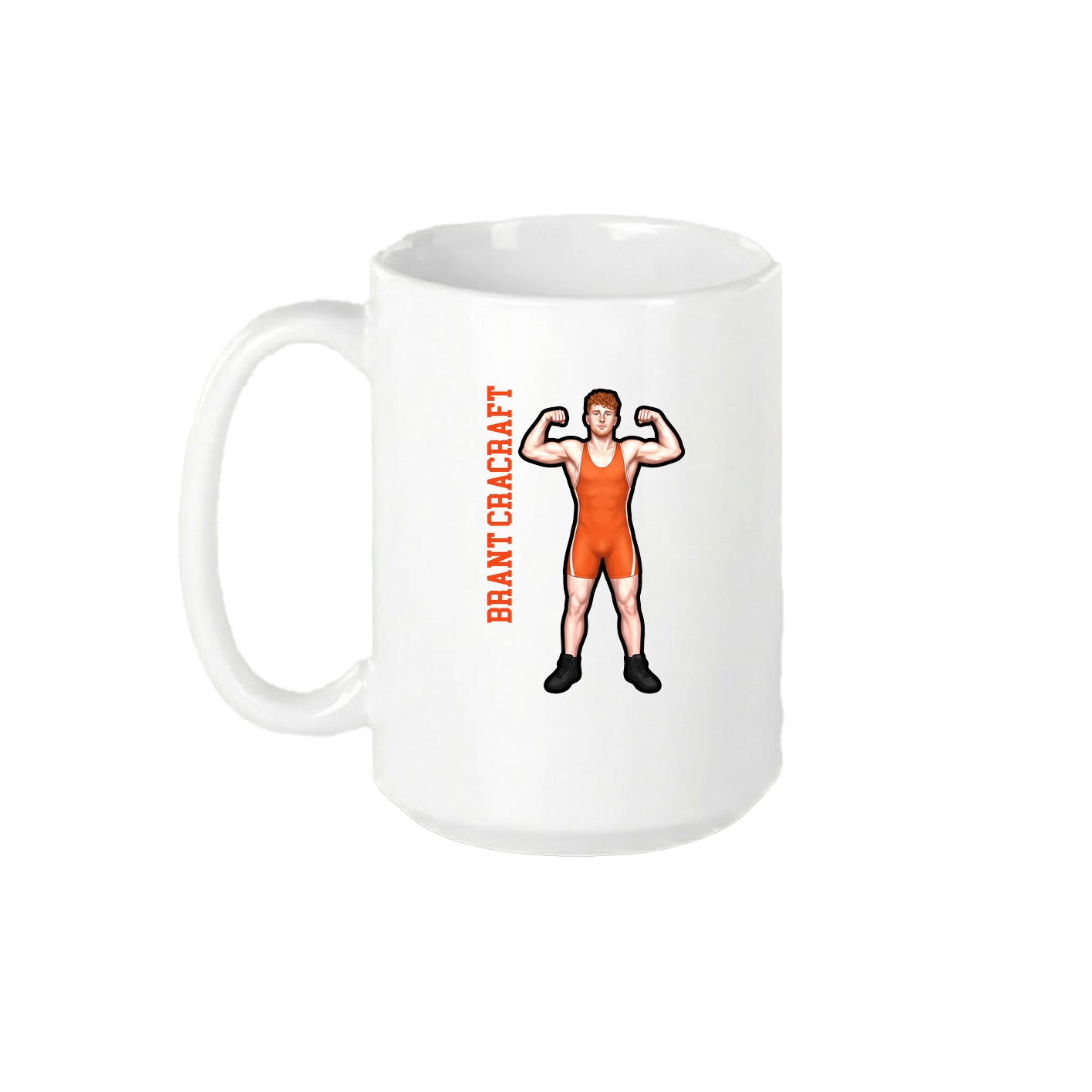 15oz Coffee Mug — Name Vertical in White