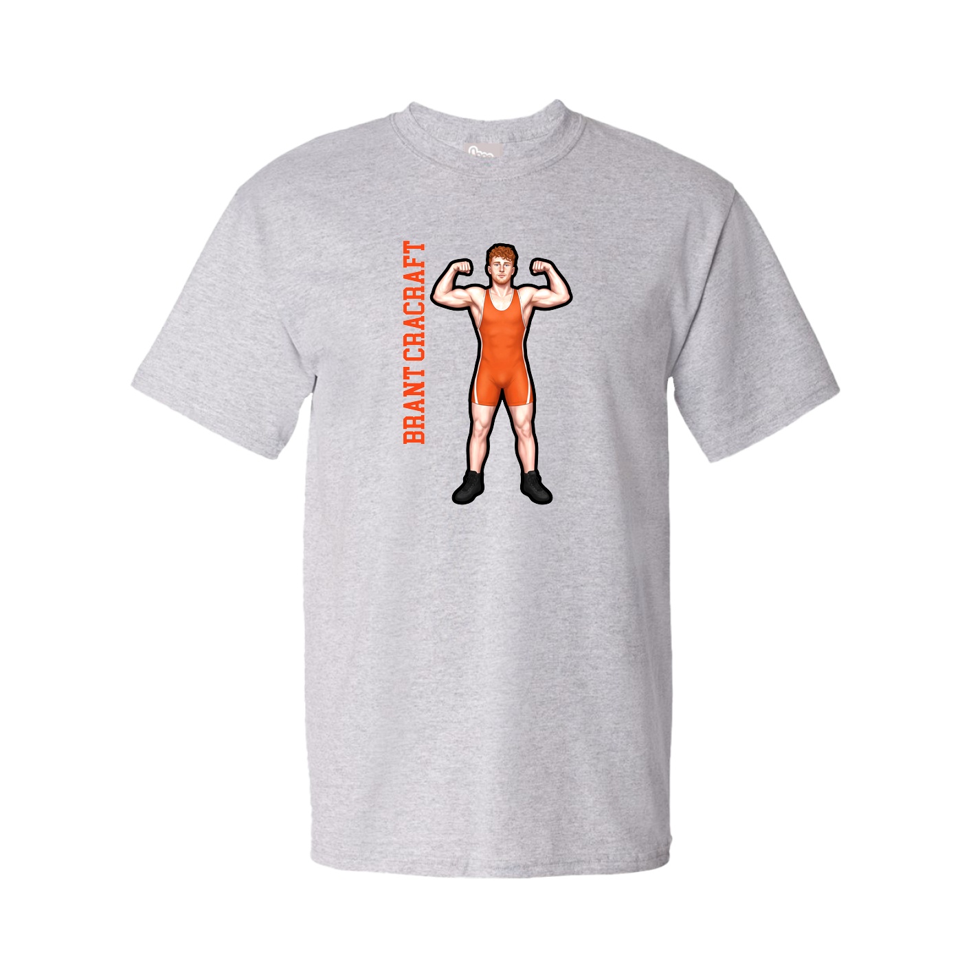 Youth Tee — Name Vertical in Grey