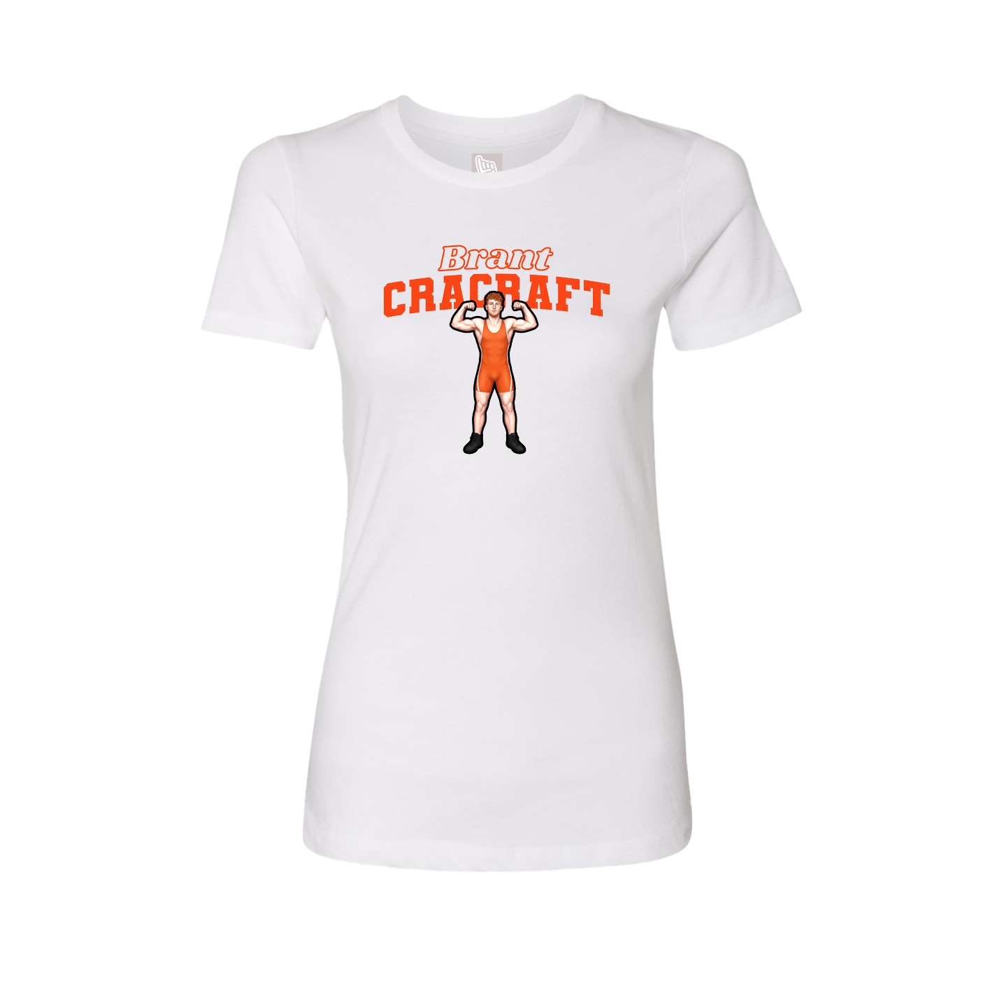 Womens Tee — Name Arch in White
