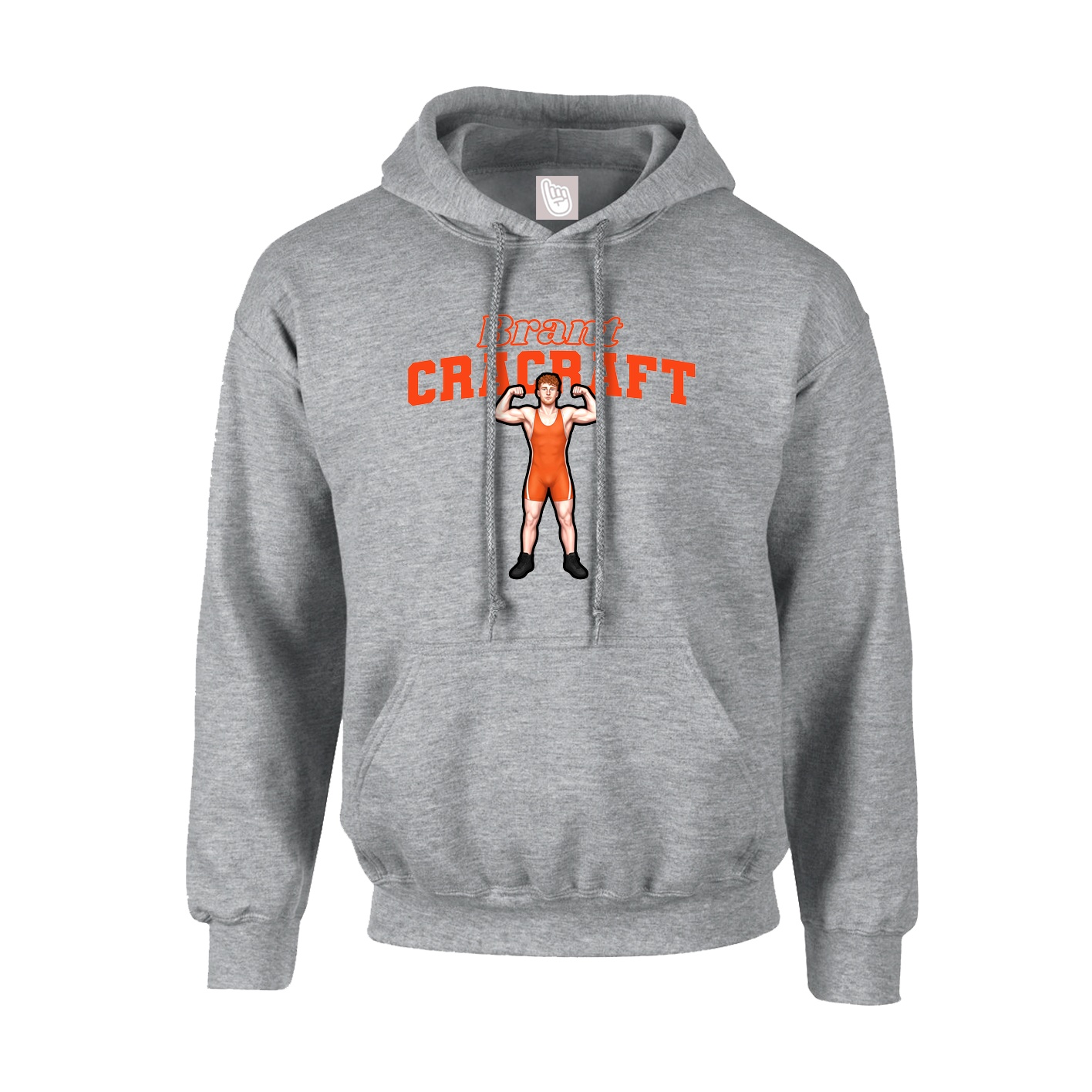 Youth Hoodie — Name Arch in Grey