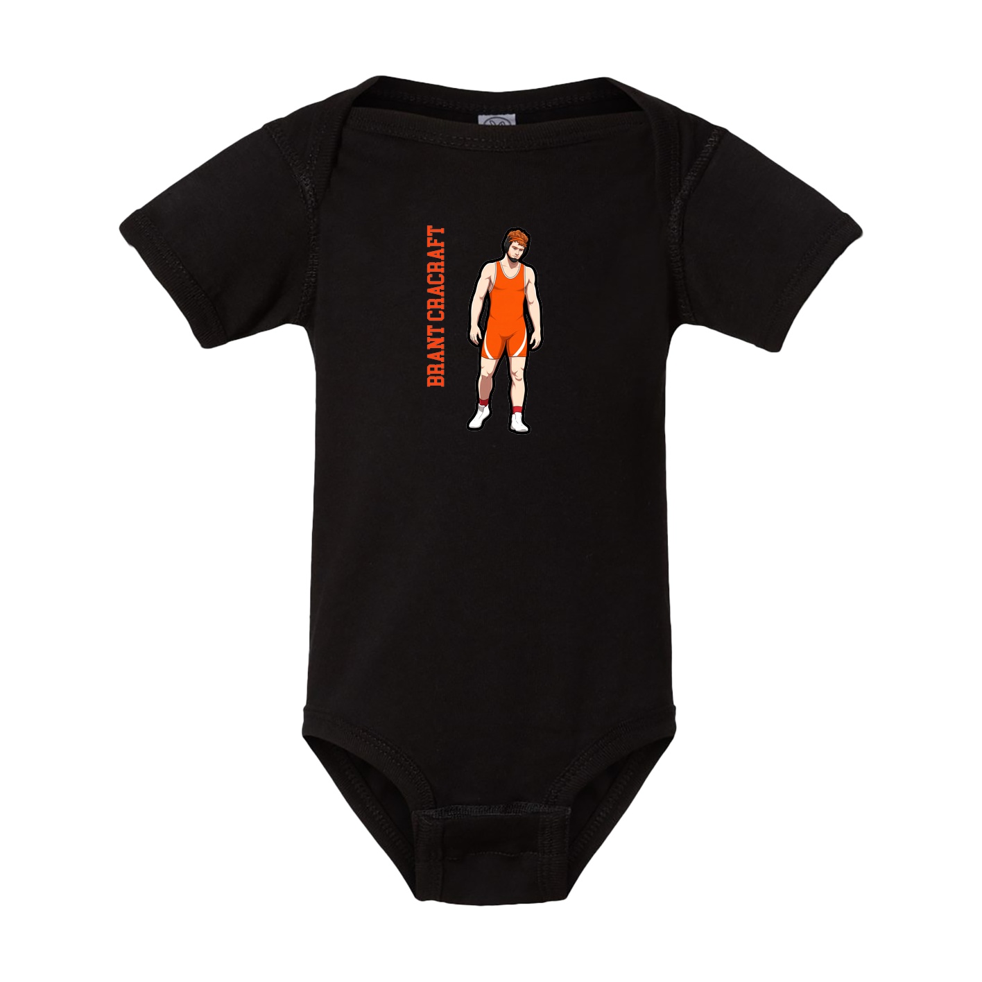 Baby Onesie — Name Vertical in Black