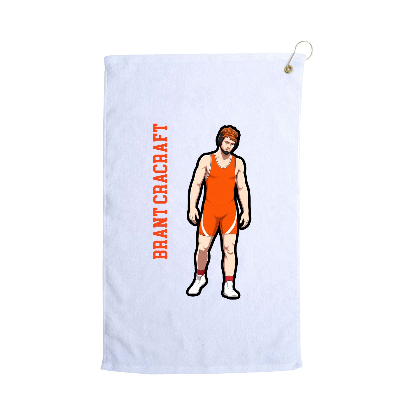 Golf Towel — Name Vertical in White
