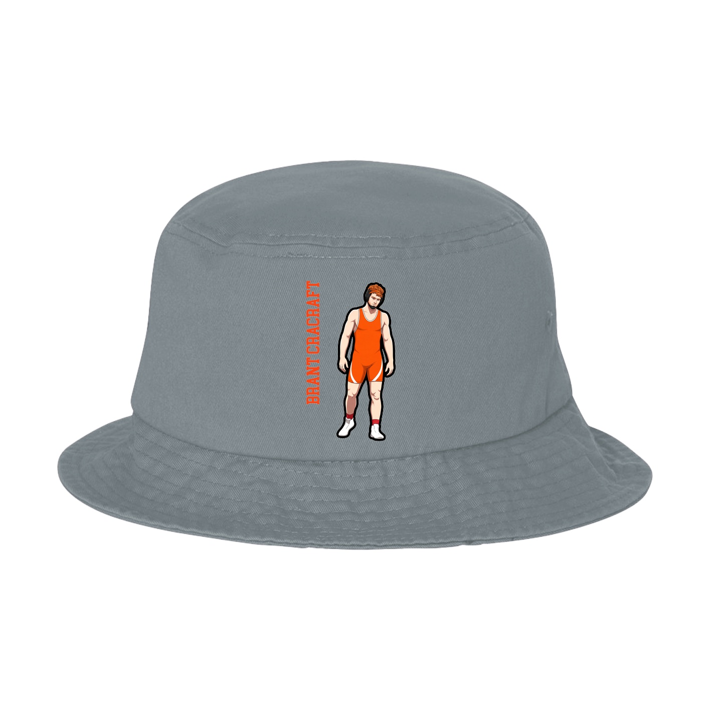 Bucket Cap — Name Vertical in Grey
