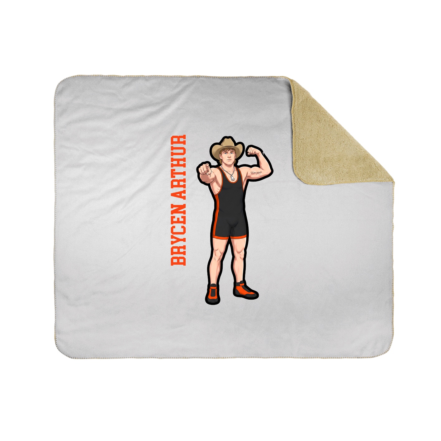 Throw Blanket — Name Vertical in White