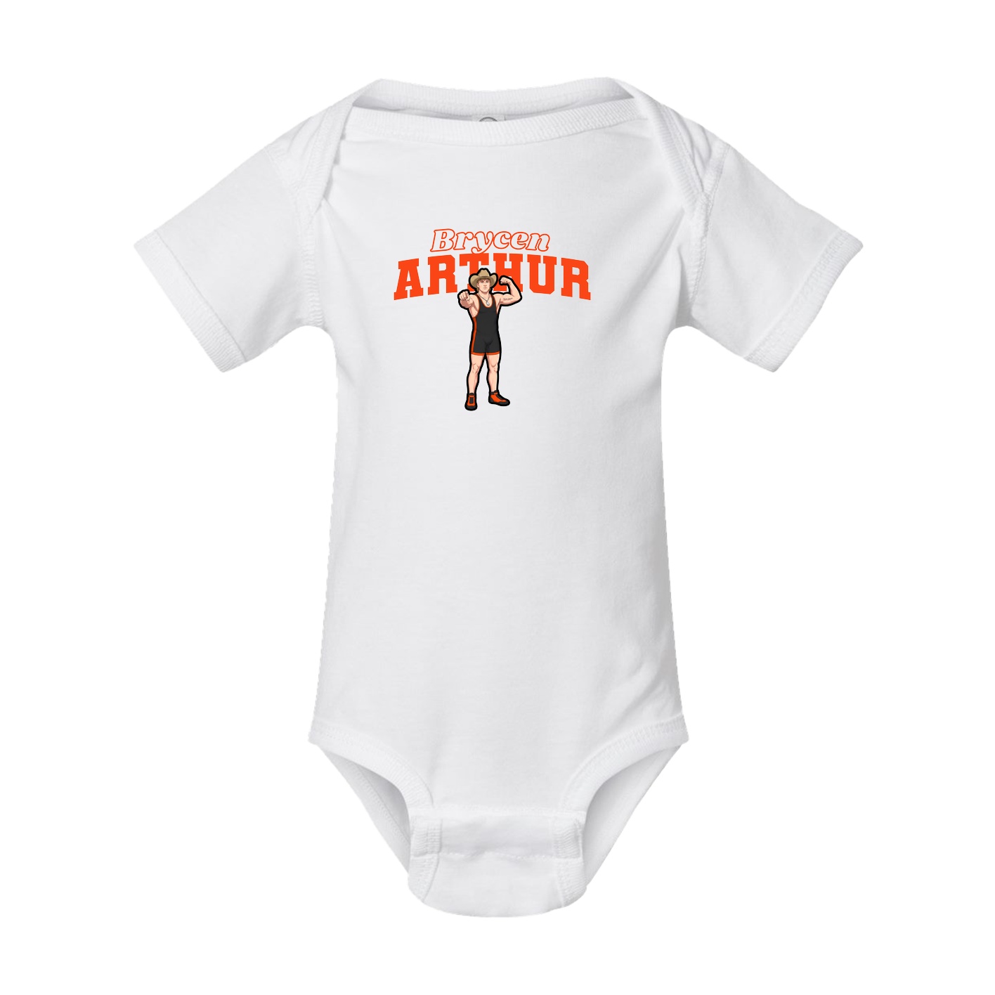 Baby Onesie — Name Arch in White