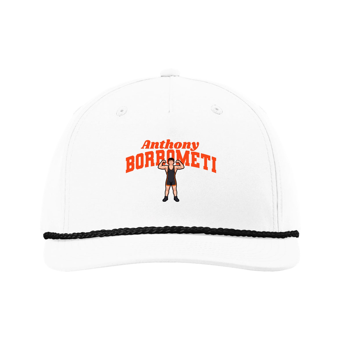 Five-Panel Classic Rope Cap — Signature Arch in White