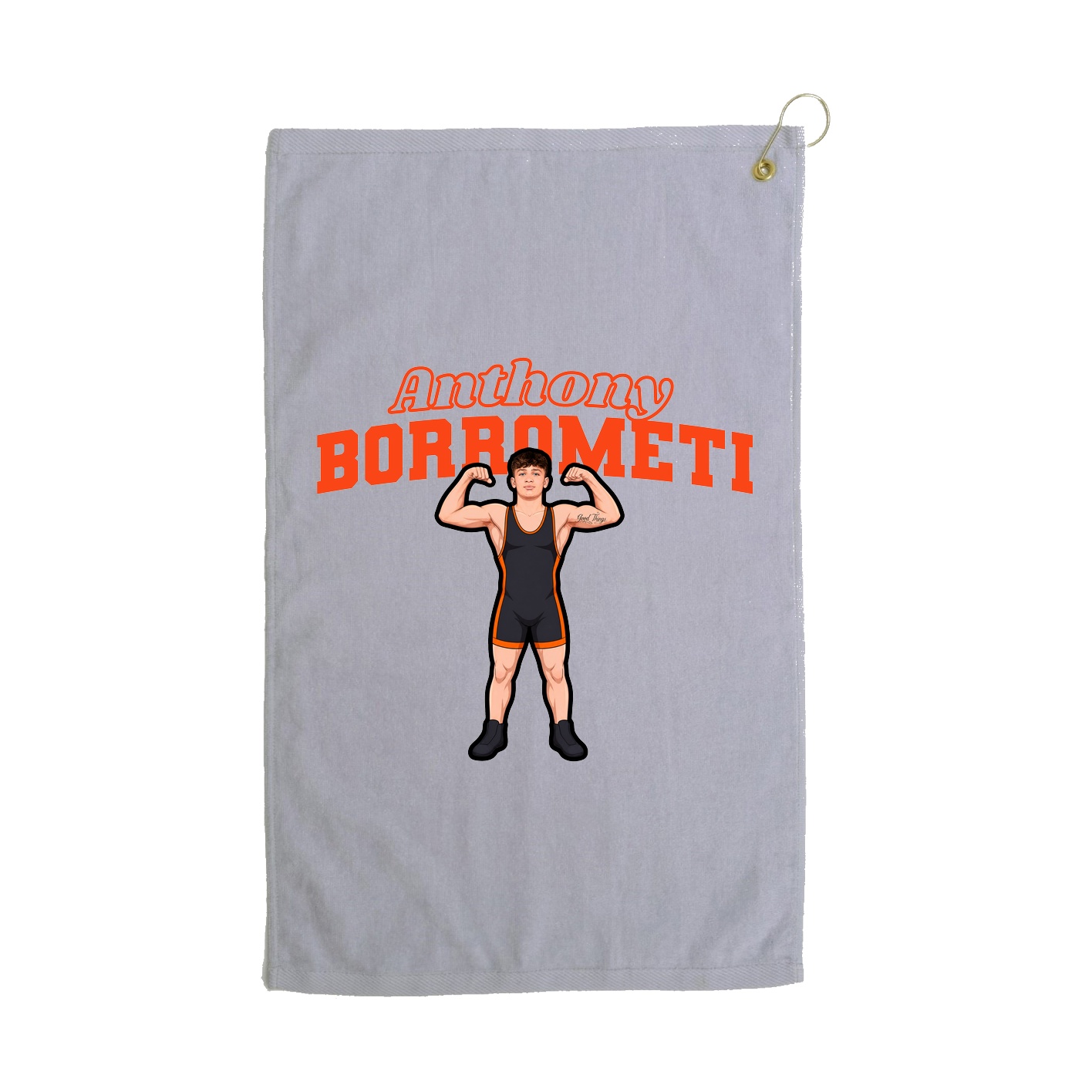 Golf Towel — Name Arch in Grey