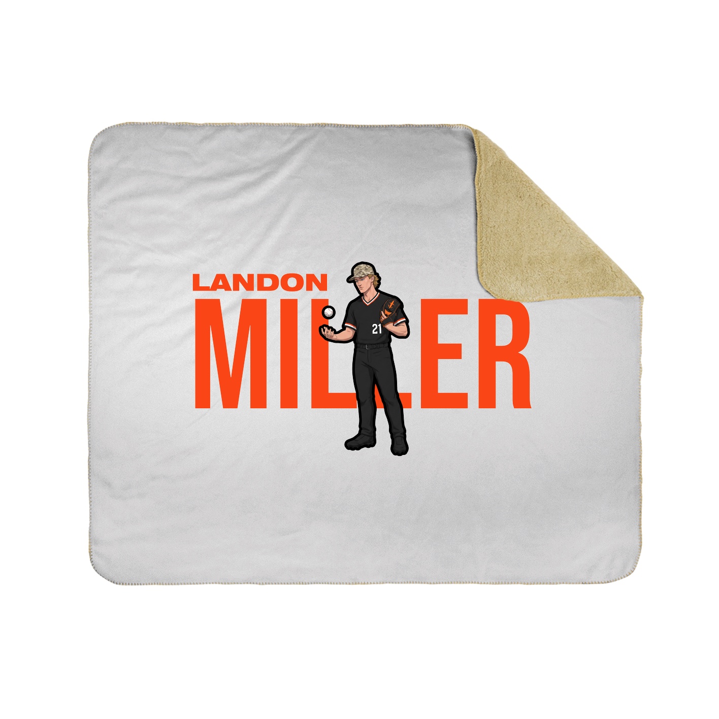 Throw Blanket — Player Name in White