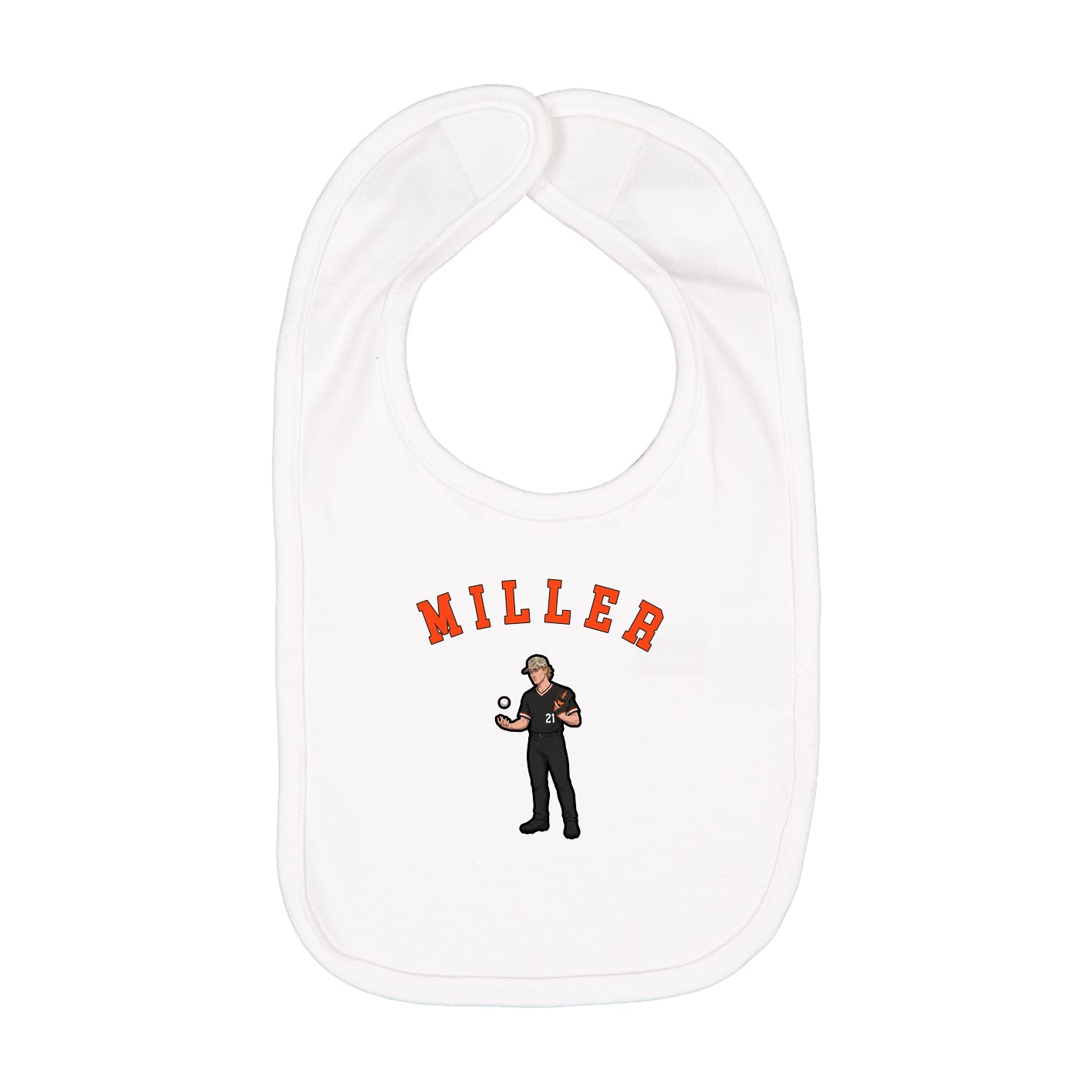 Infant Bib — Shirsey Arch in White