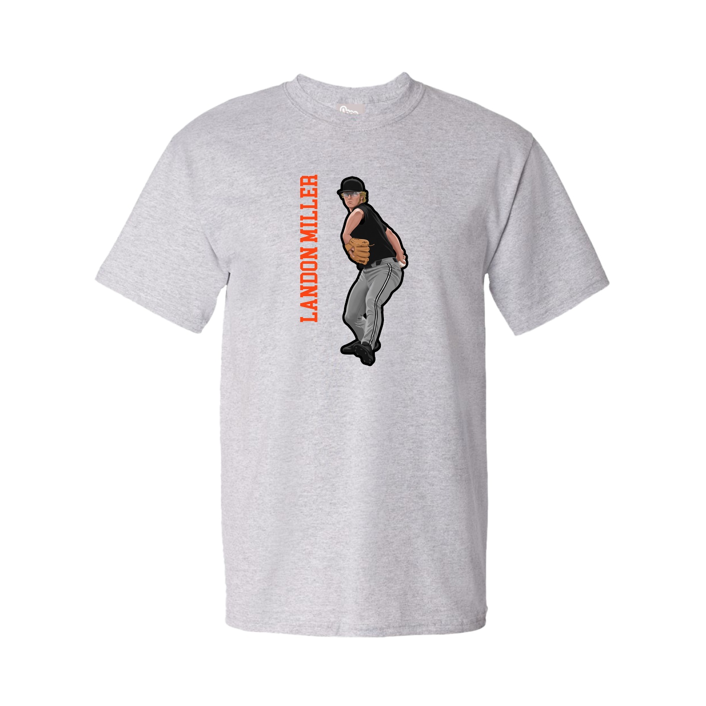 Youth Tee — Name Vertical in Grey