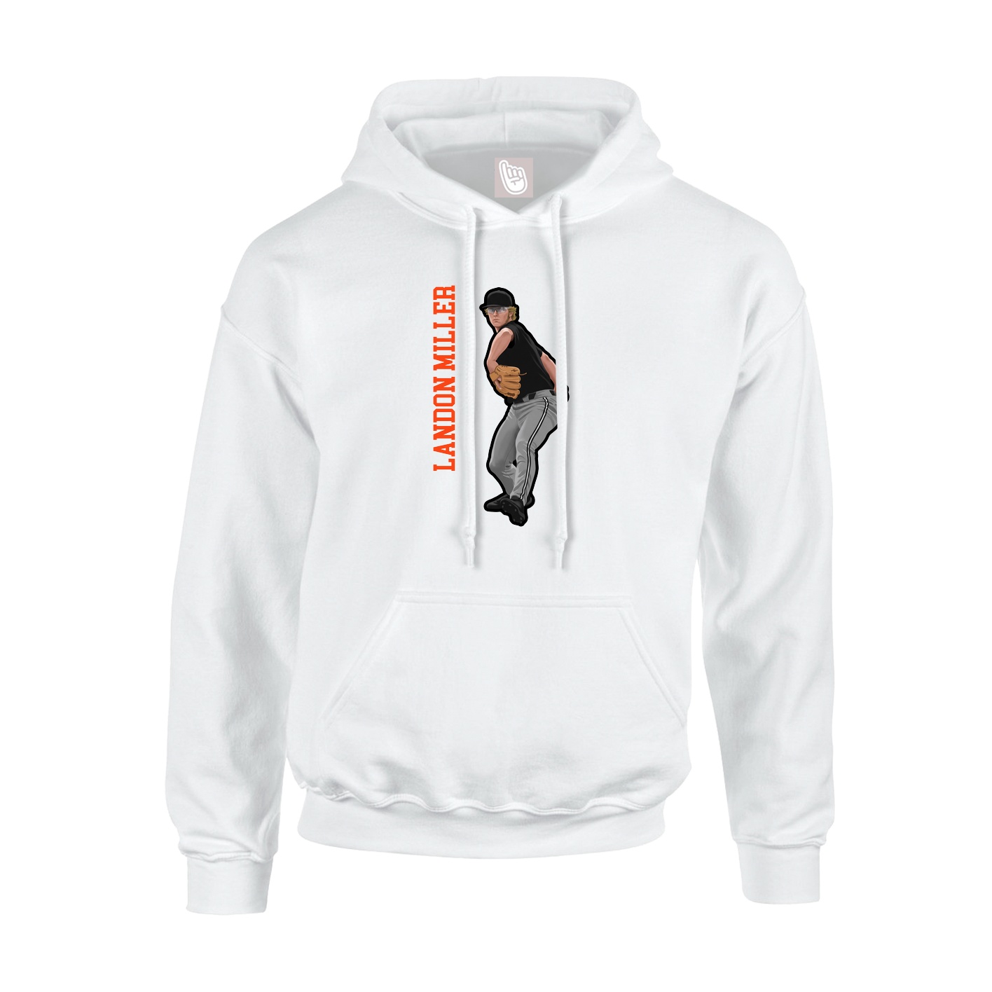 Youth Hoodie — Name Vertical in White
