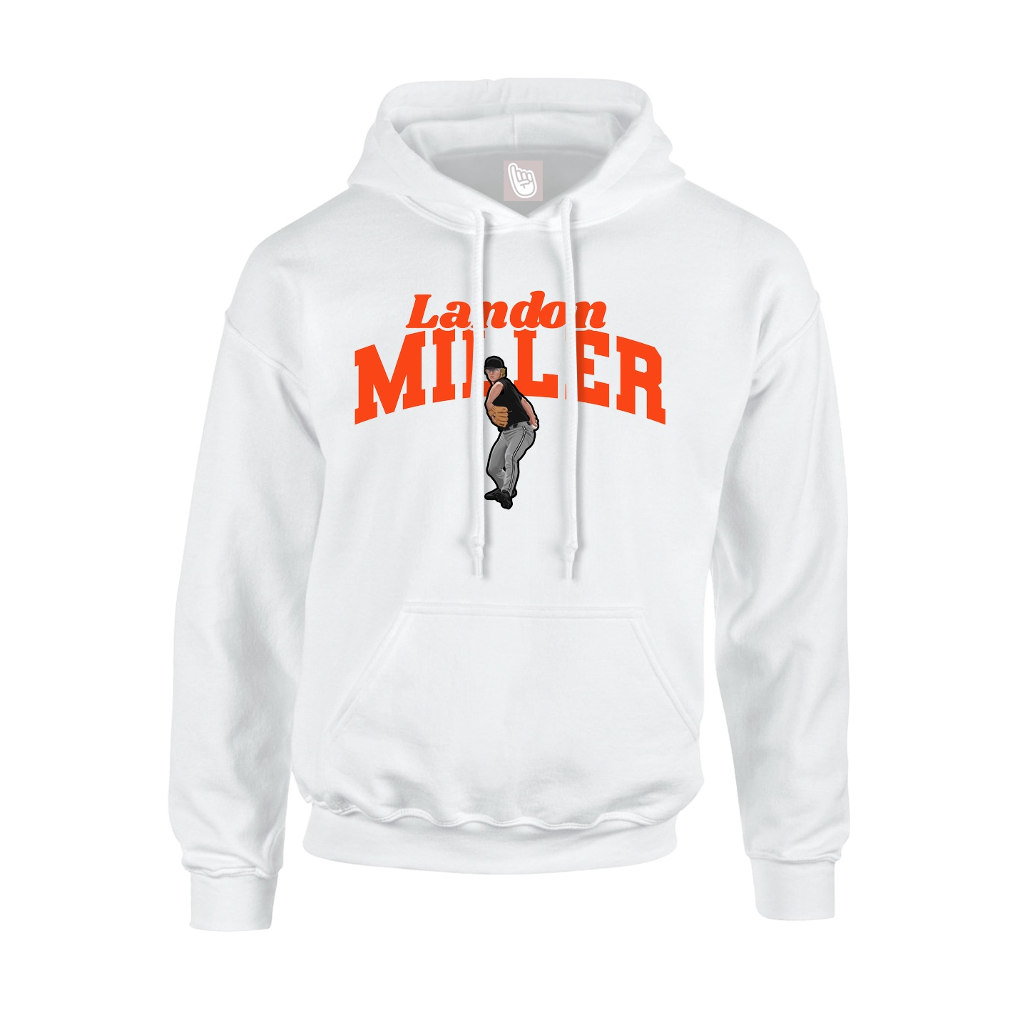 Youth Hoodie — Signature Arch in White