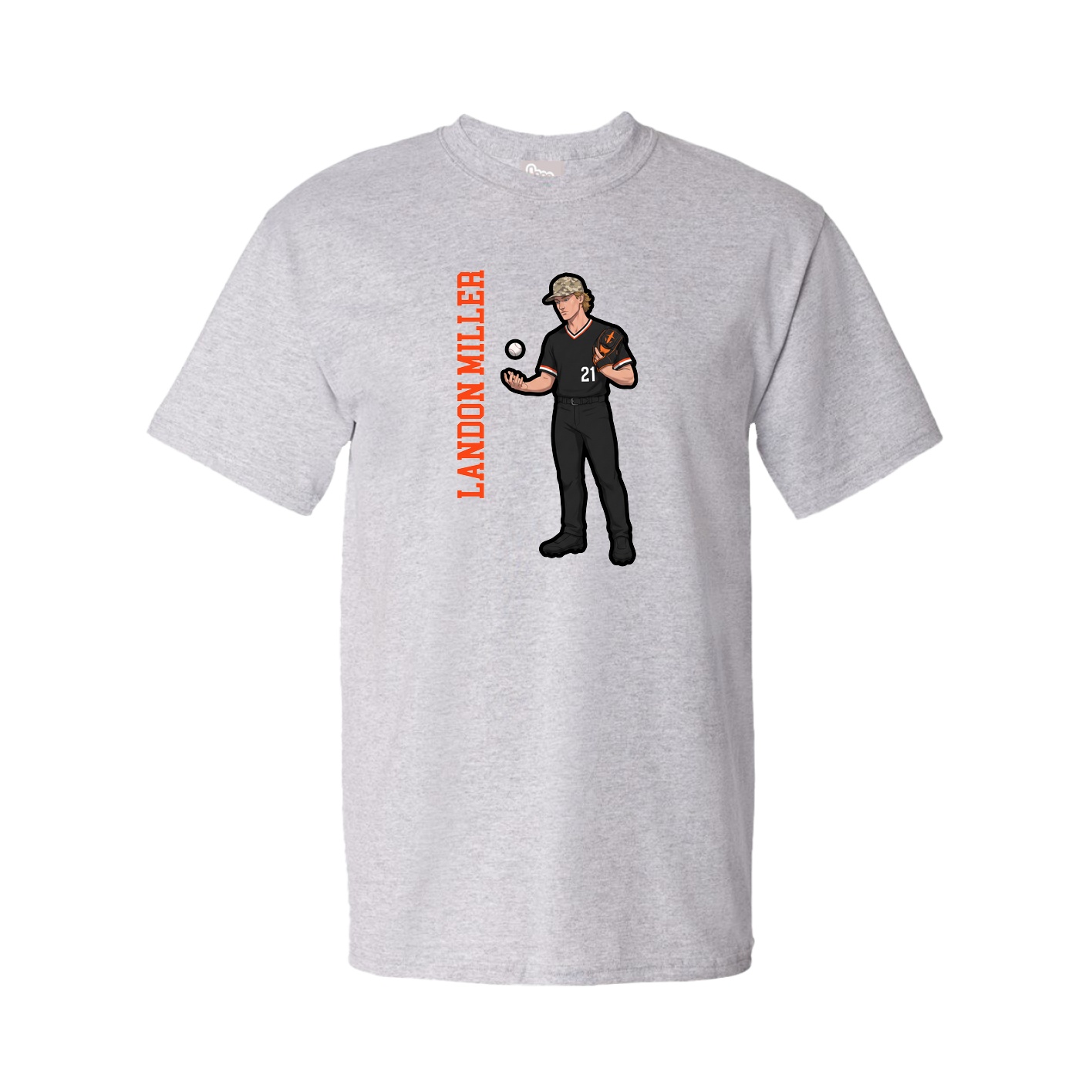 Tee — Name Vertical in Grey