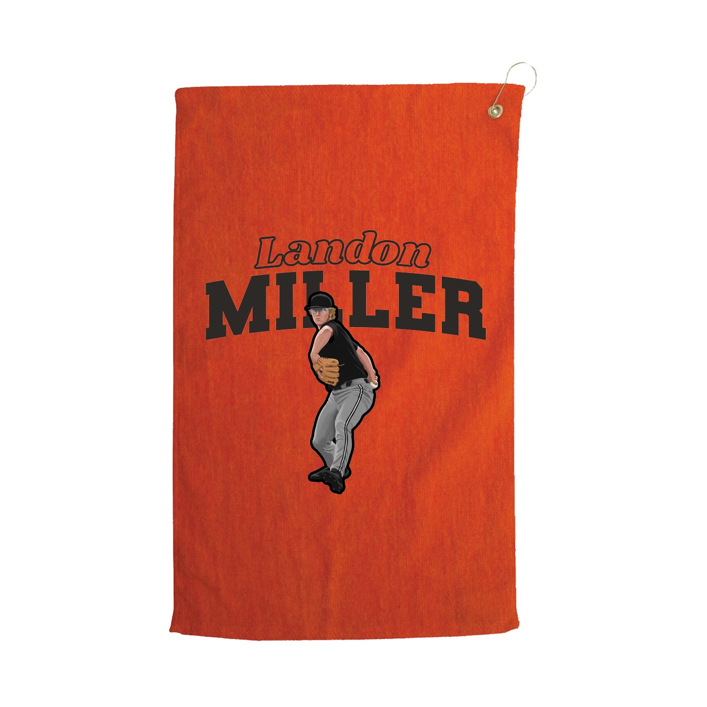 Golf Towel — Name Arch in Orange