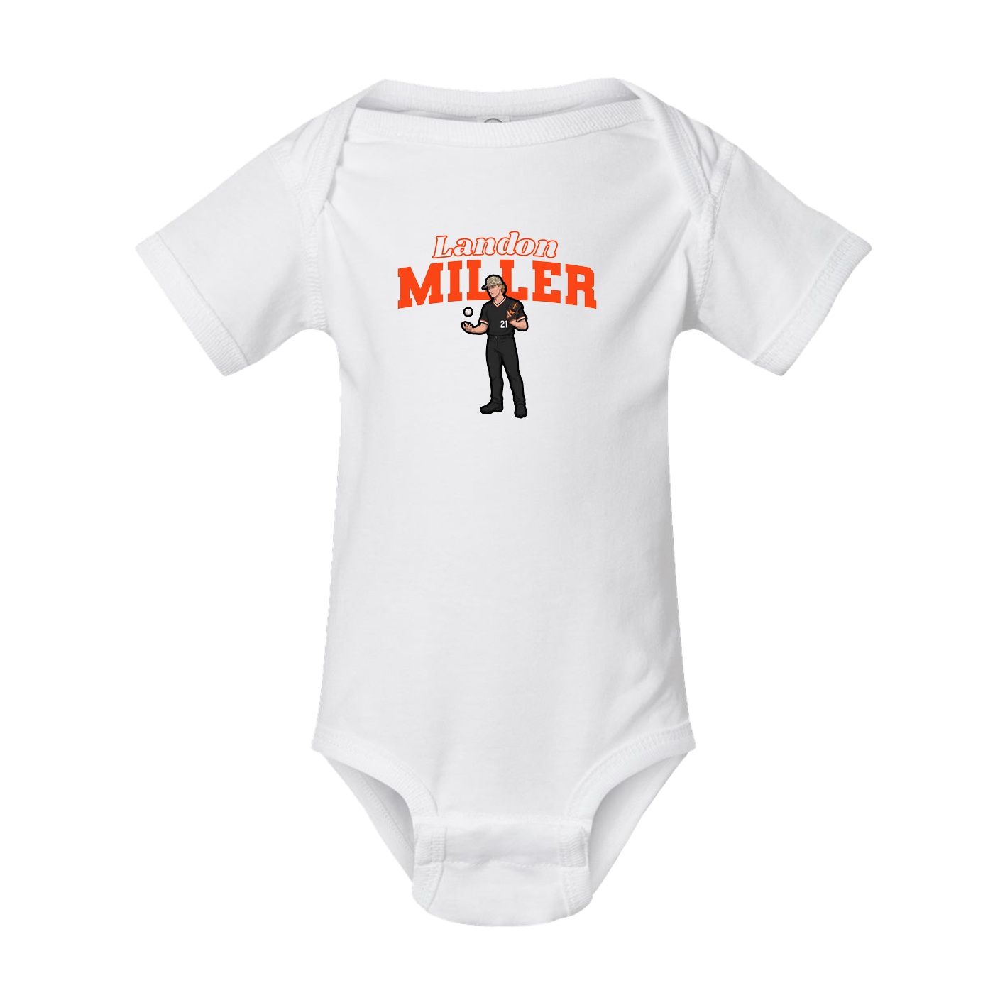 Baby Onesie — Name Arch in White