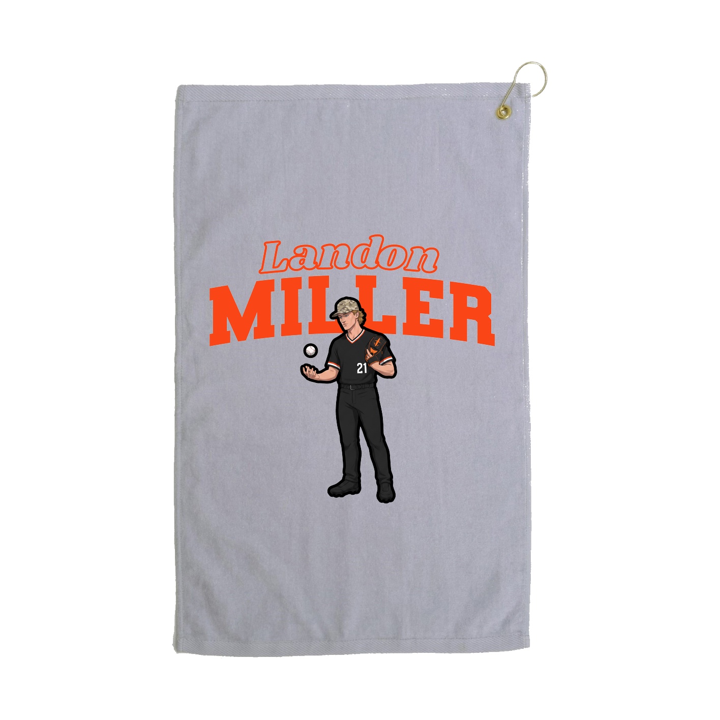 Golf Towel — Name Arch in Grey
