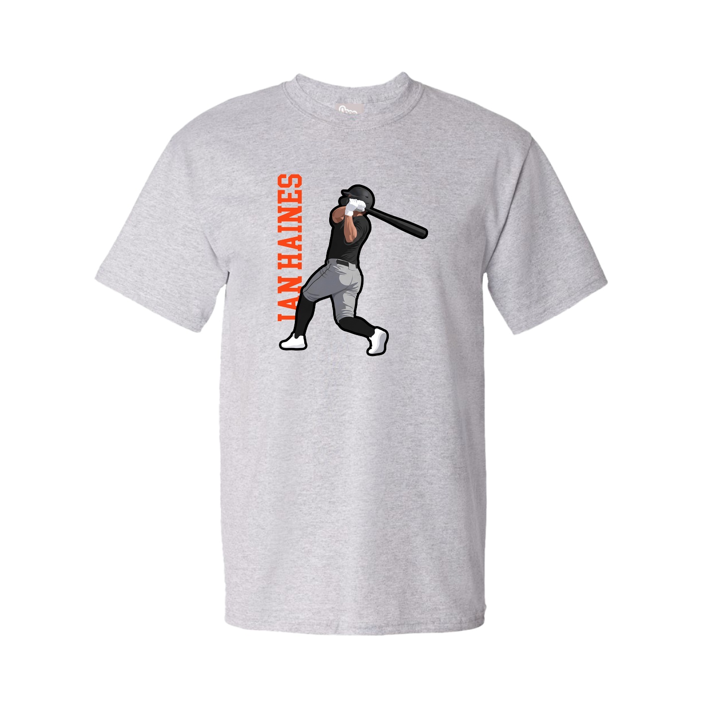 Tee — Name Vertical in Grey