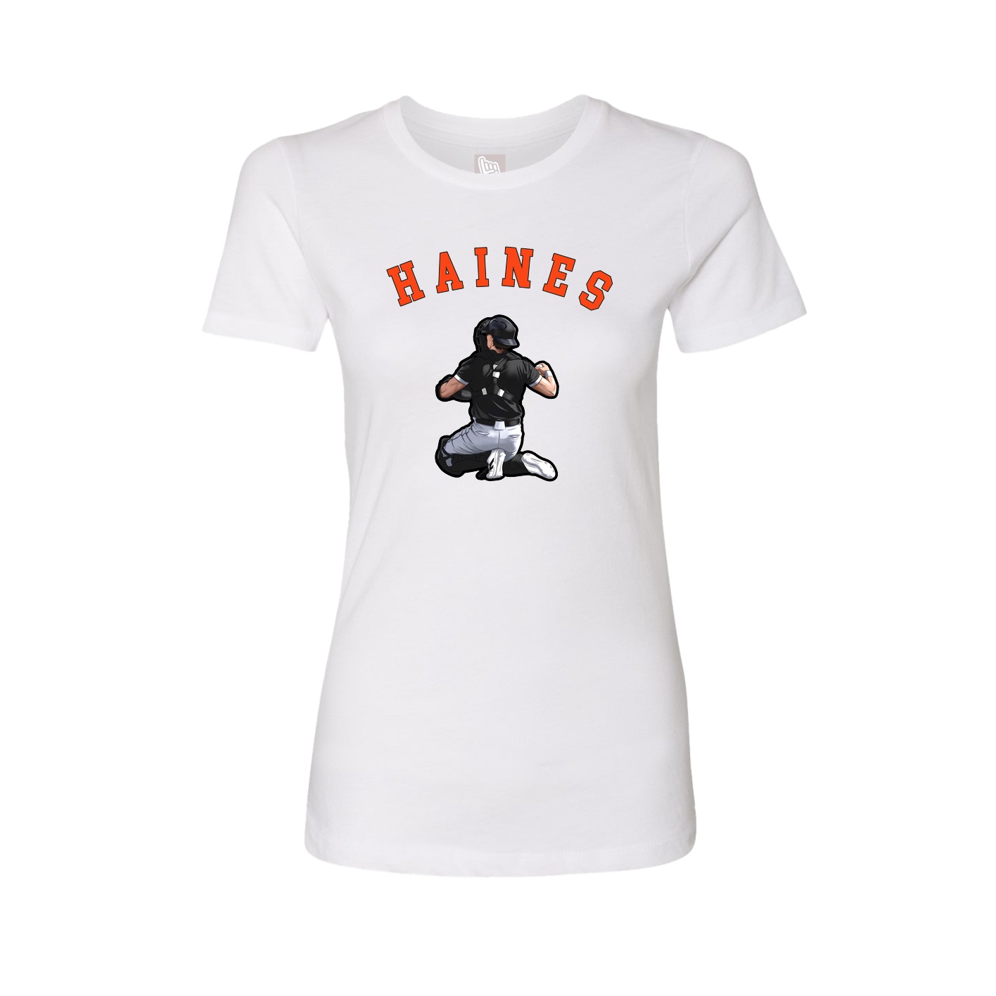 Fitted Women's Tee — Shirsey Arch in White