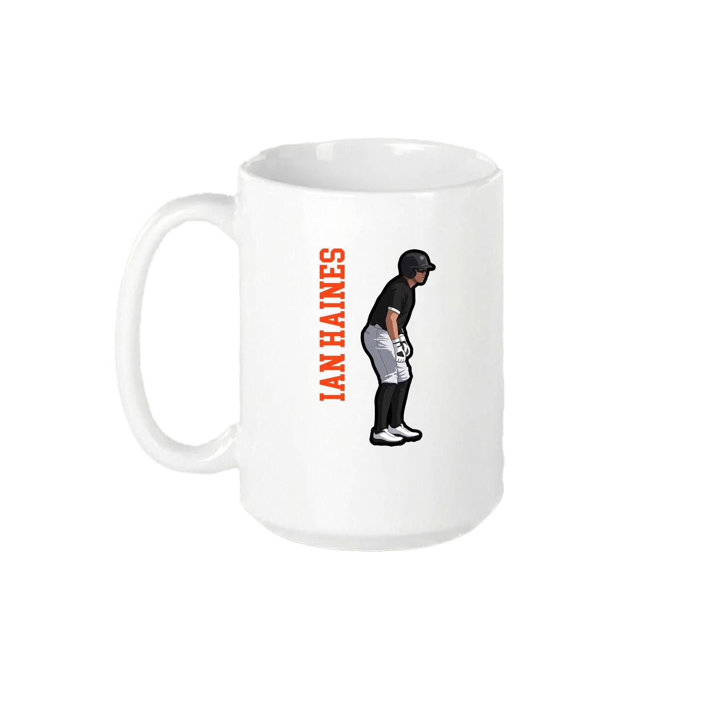15oz Coffee Mug — Name Vertical in White