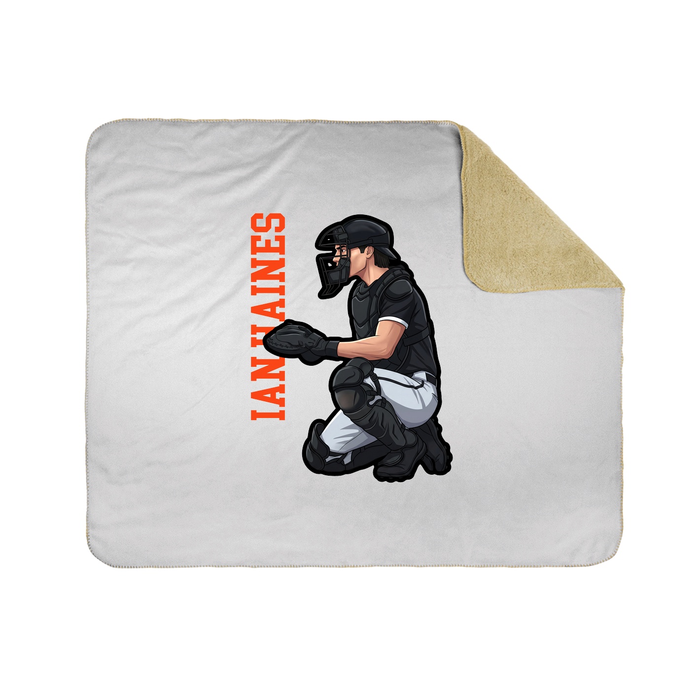 Throw Blanket — Name Vertical in White