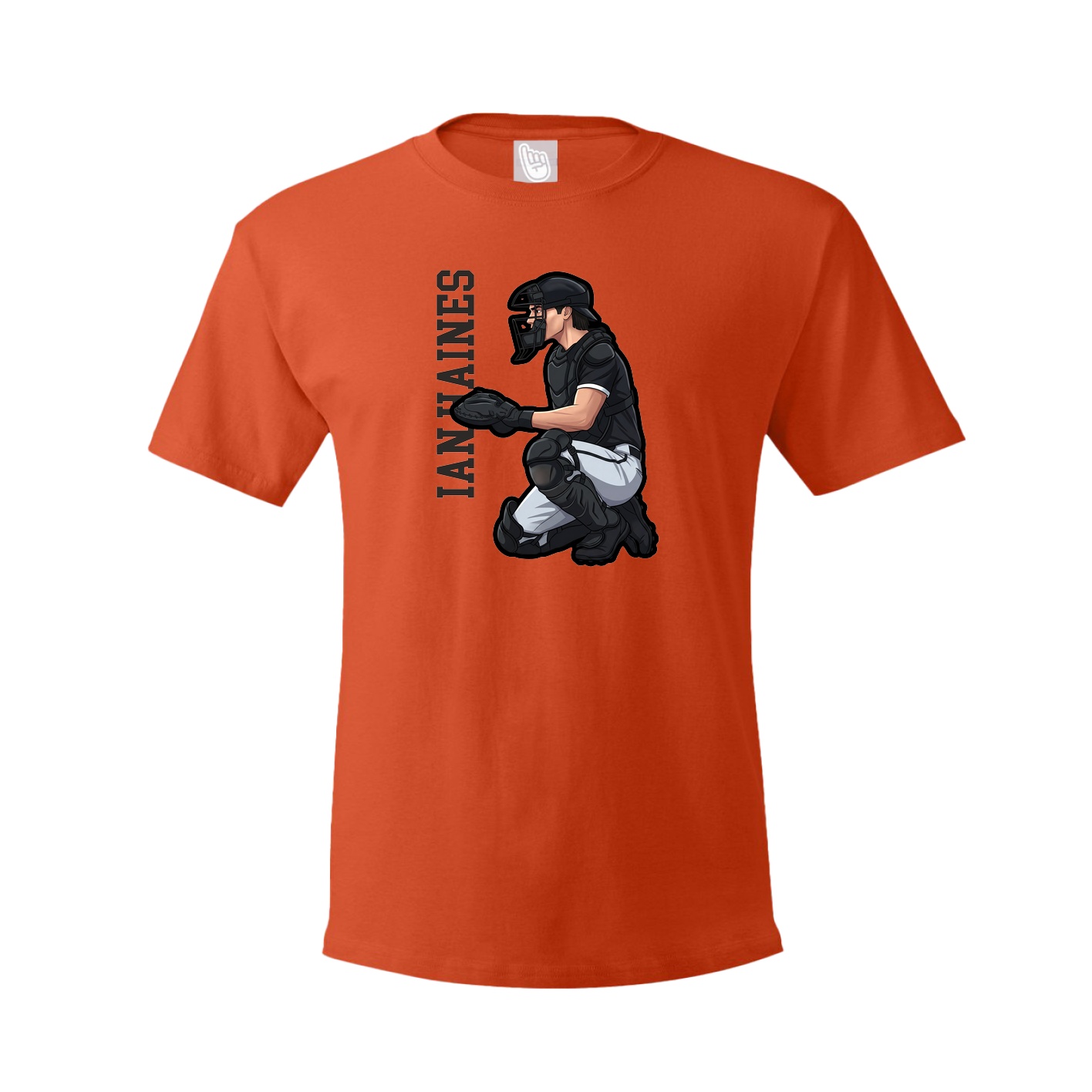 Tee — Name Vertical in Orange