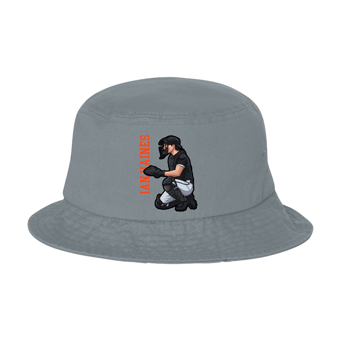 Bucket Cap — Name Vertical in Grey