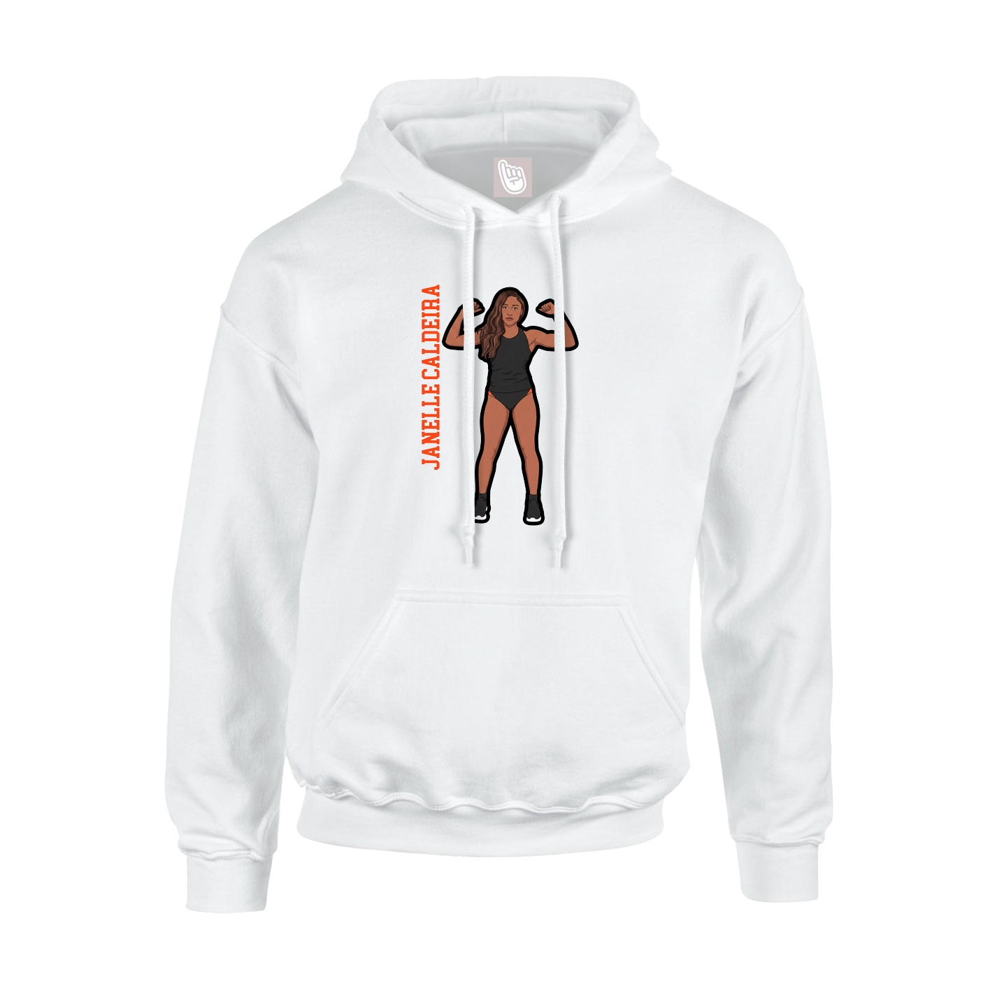 Hoodie — Name Vertical in White