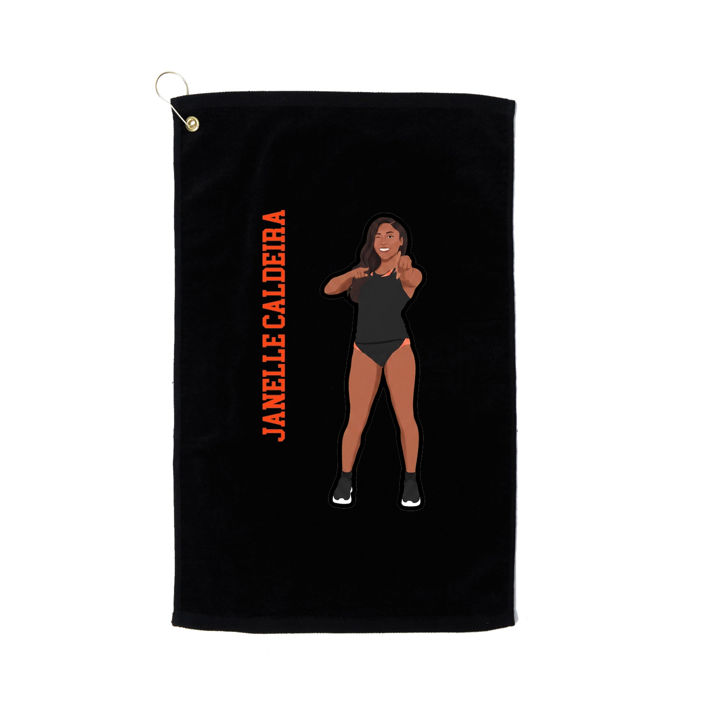 Golf Towel — Name Vertical in Black