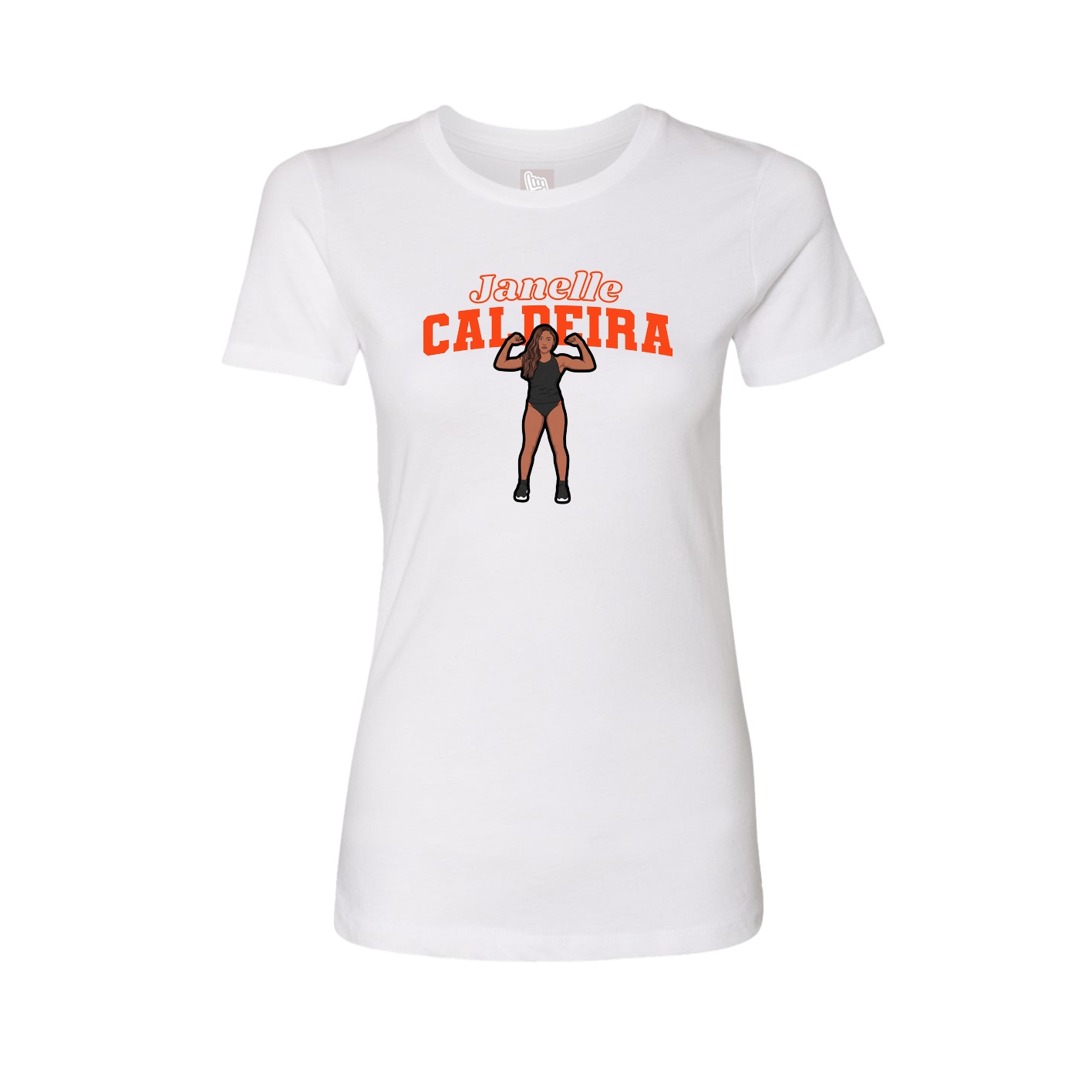 Fitted Women's Tee — Name Arch in White
