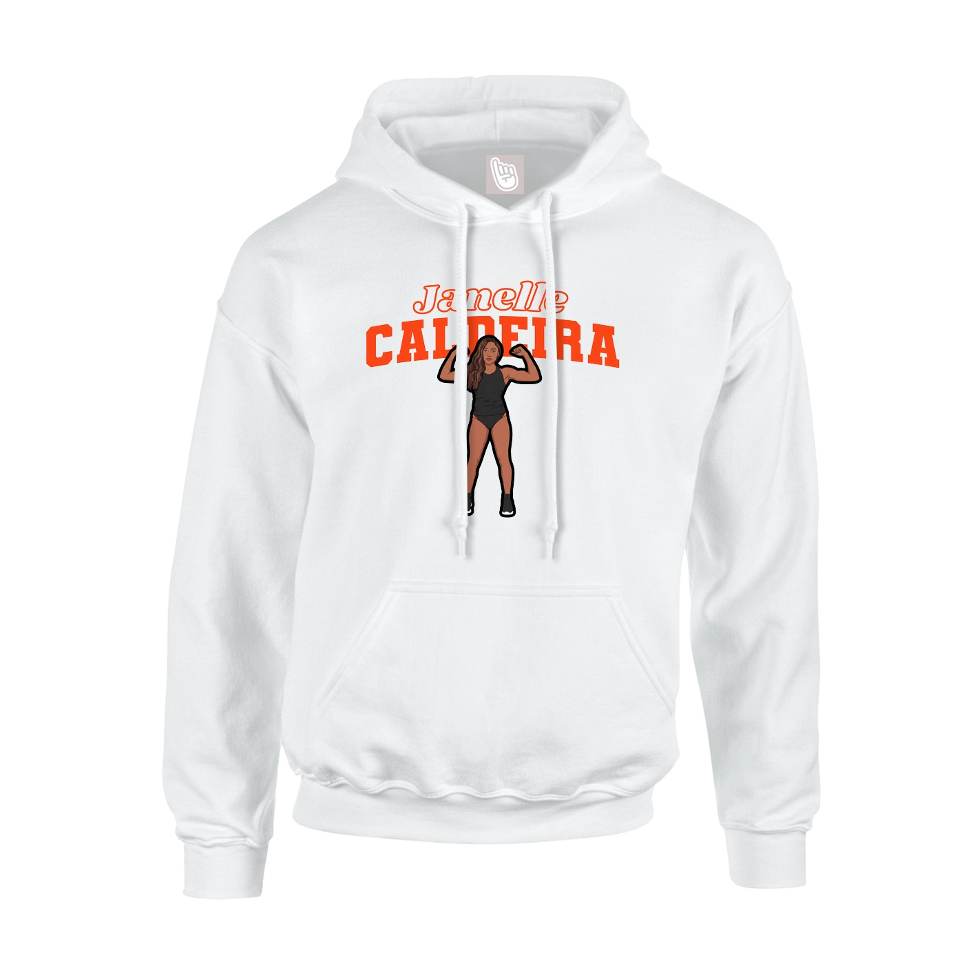 Youth Hoodie — Name Arch in White