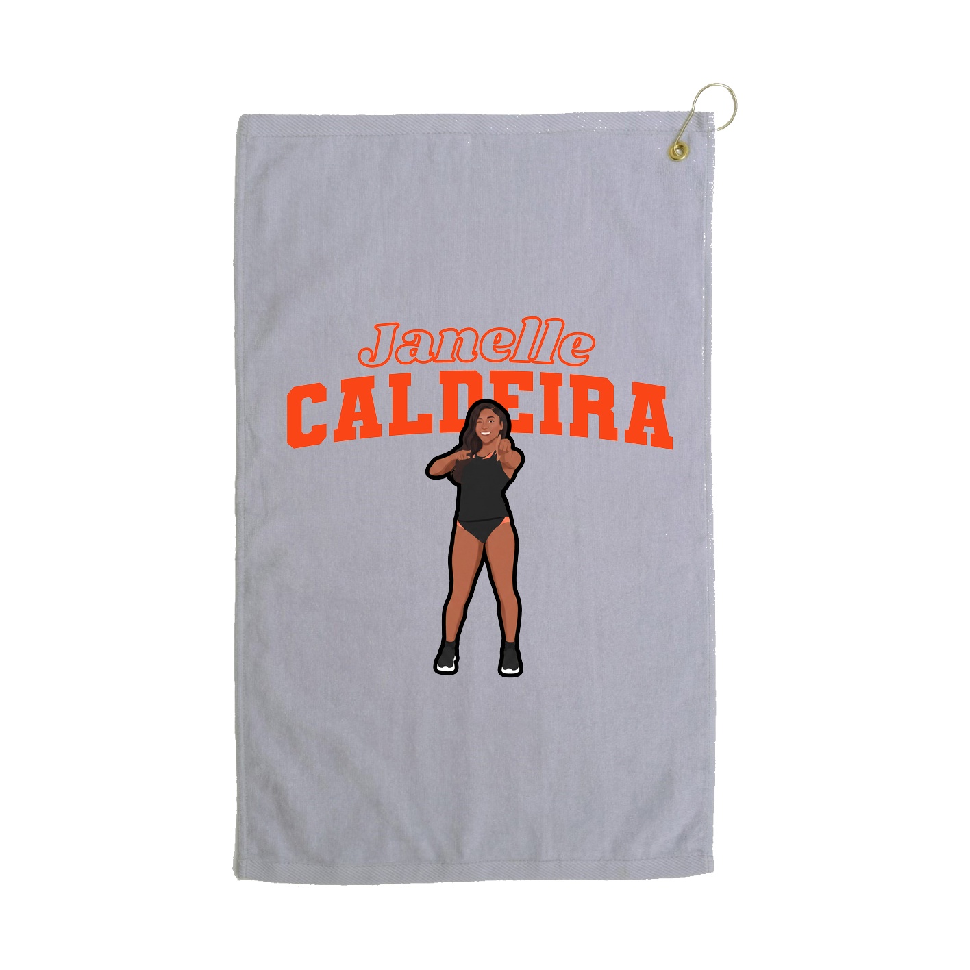 Golf Towel — Name Arch in Grey