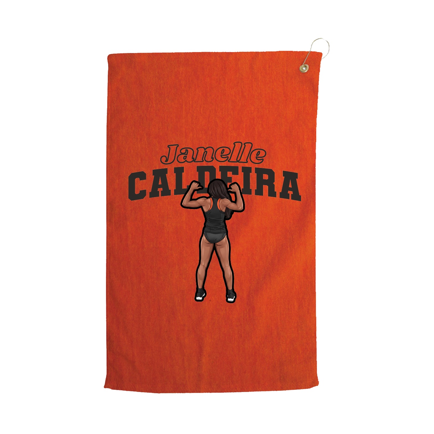 Golf Towel — Name Arch in Orange