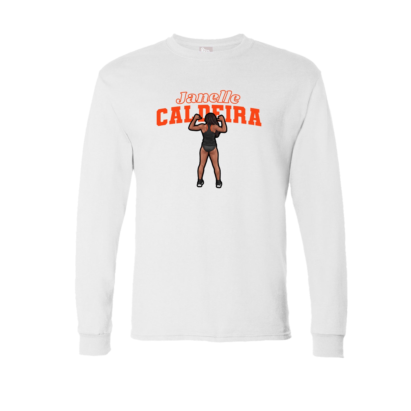 Long Sleeve Tee — Name Arch in White