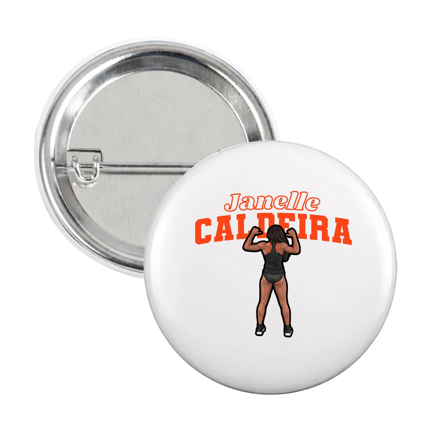 Game Day Button — Name Arch in White