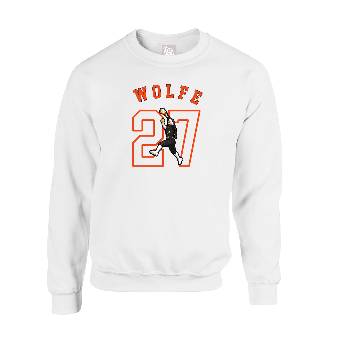 Fleece Crew — Shirsey Arch in White