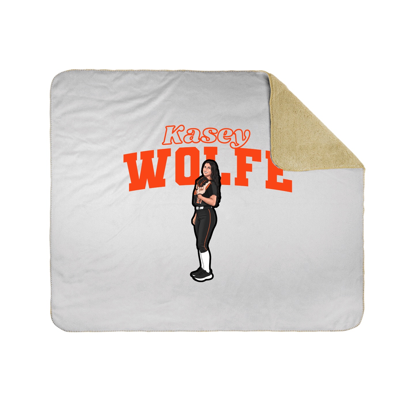 Throw Blanket — Name Arch in White