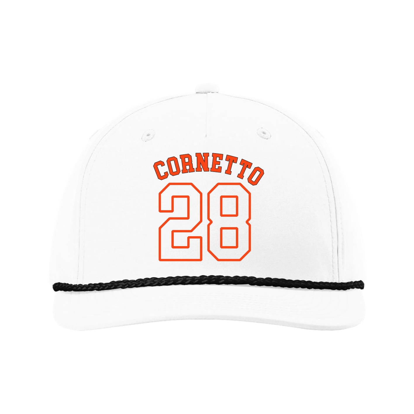 Five-Panel Classic Rope Cap — Shirsey Arch in White