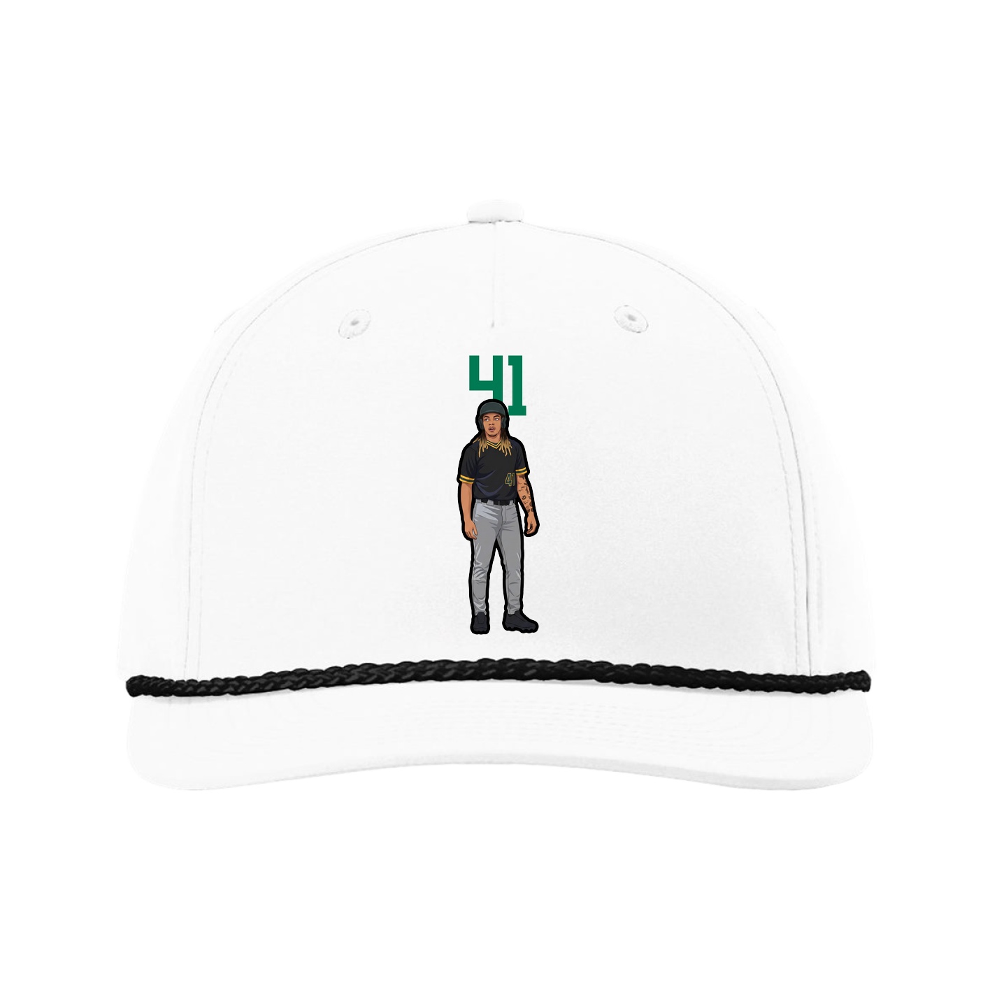 Five-Panel Classic Rope Cap — Number Top in White