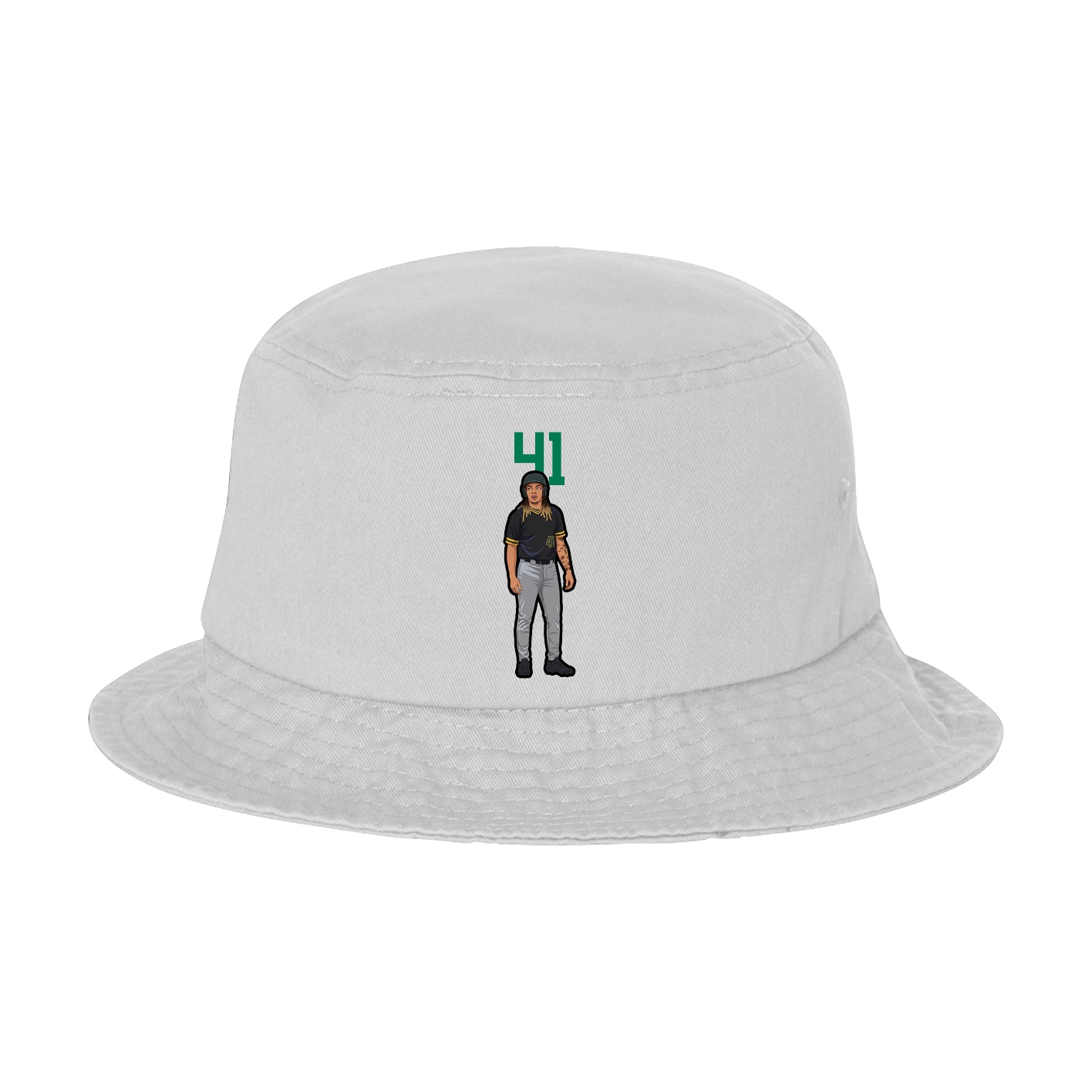 Bucket Cap — Number Top in White