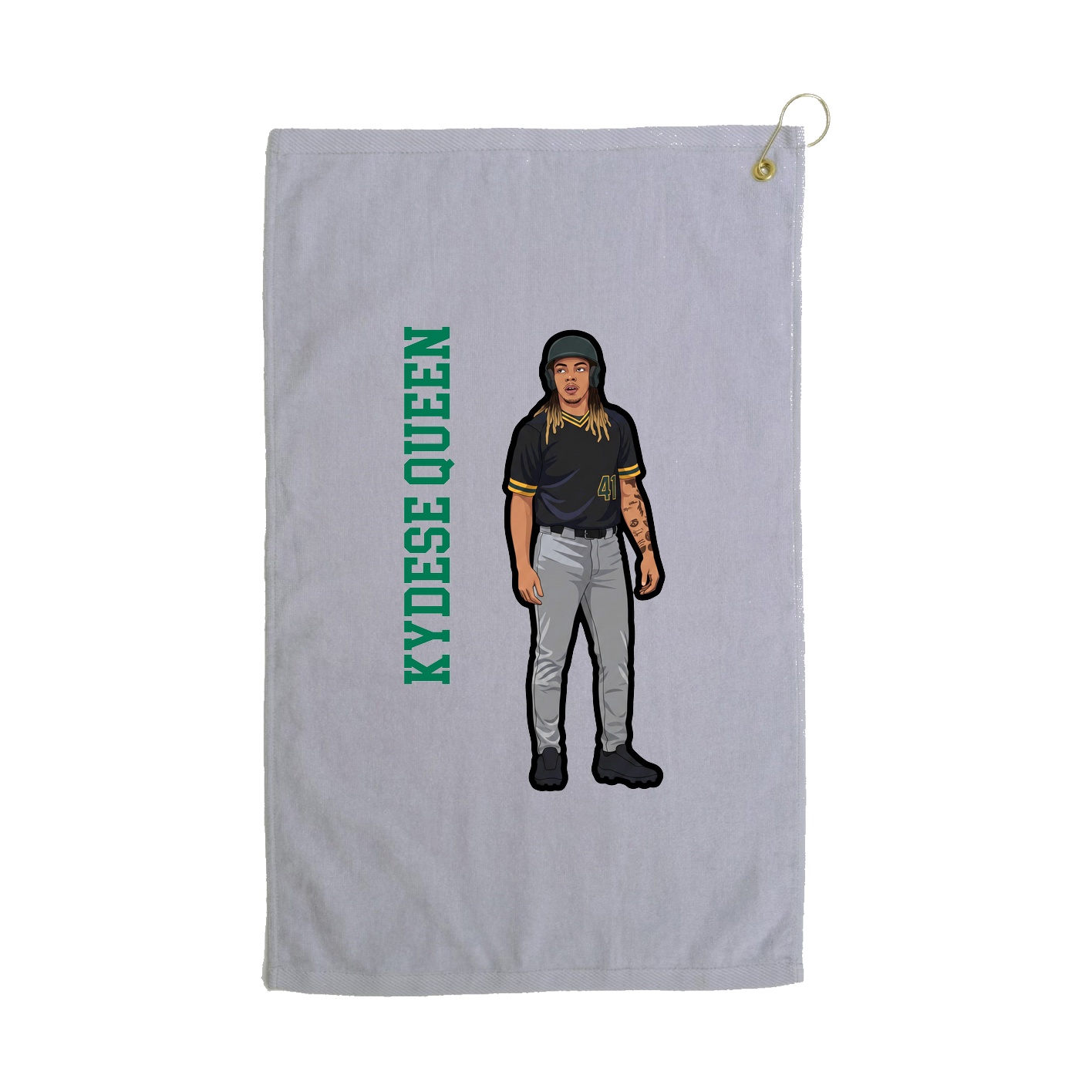 Golf Towel — Name Vertical in Grey