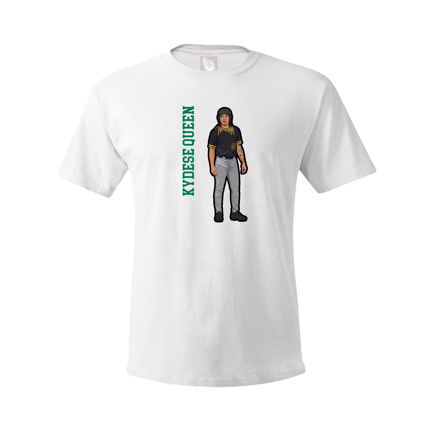 Youth Tee — Name Vertical in White