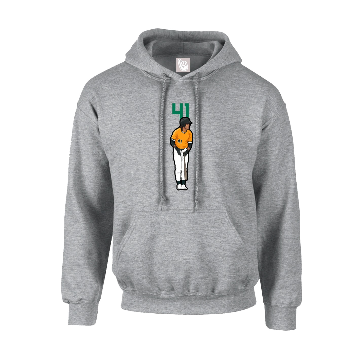 Hoodie — Number Top in Grey