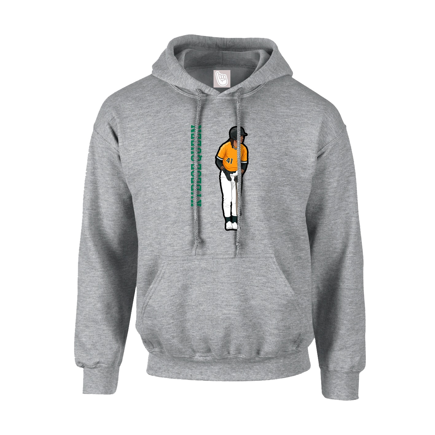 Youth Hoodie — Name Vertical in Grey