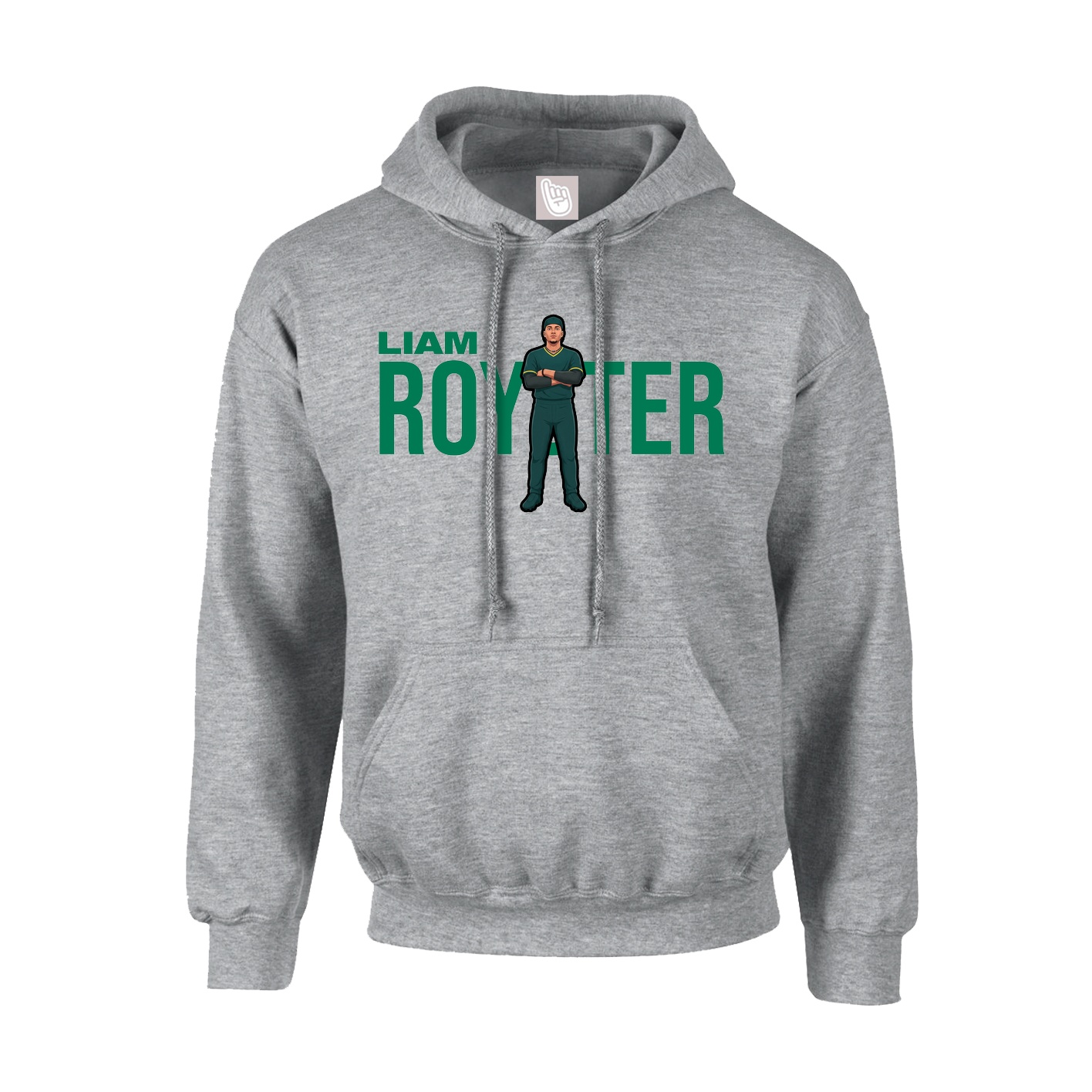 Youth Hoodie — Player Name in Grey