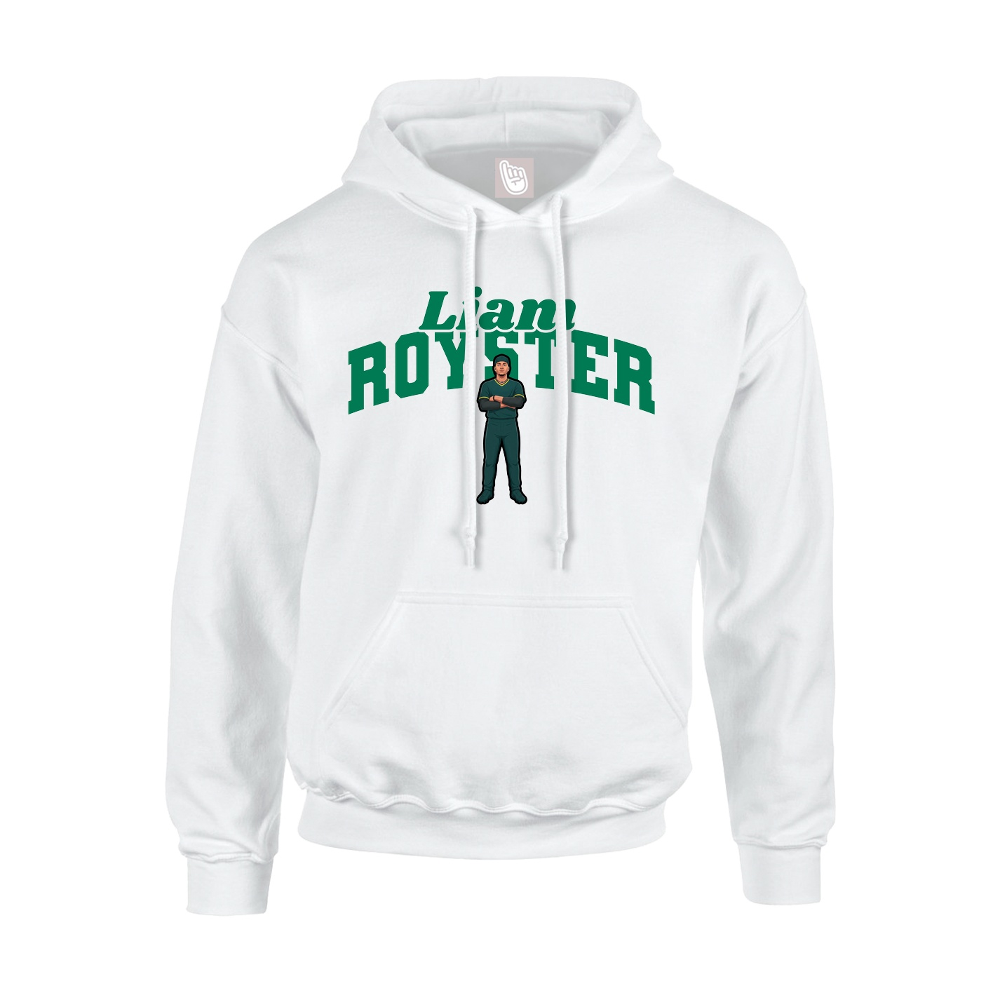 Youth Hoodie — Signature Arch in White