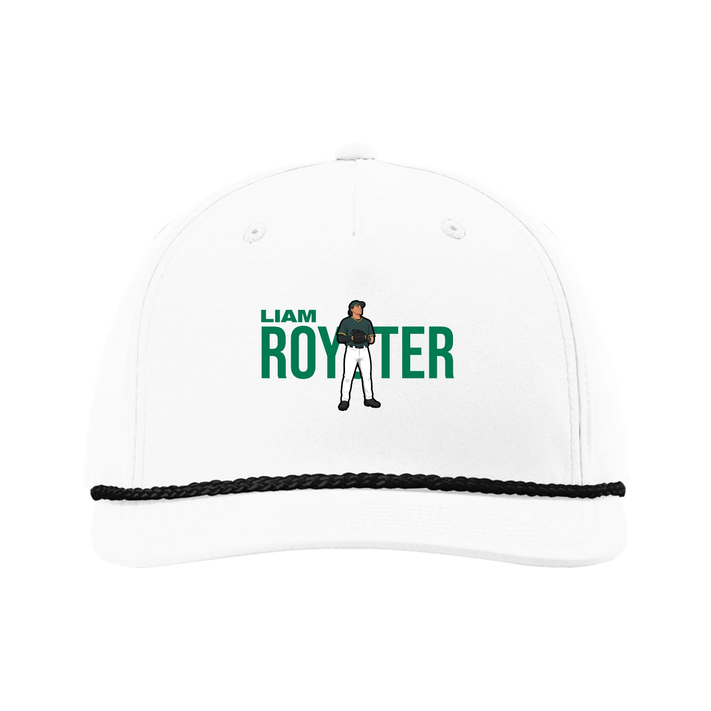 Five-Panel Classic Rope Cap — Player Name in White
