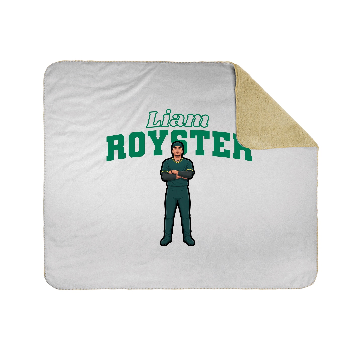 Throw Blanket — Name Arch in White
